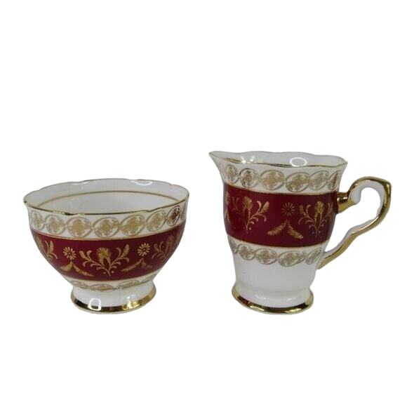 Salisbury Bone China Creamer Cup Sugar Bowl Set Small - Picture 1 of 7